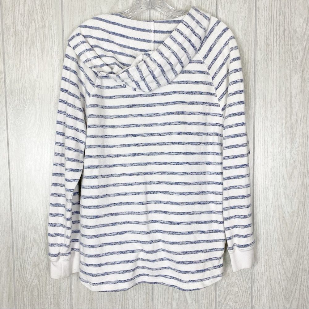 Disney White and Blue Striped Lace-Up Hoodie Sweatshirt - Picture 2 of 12